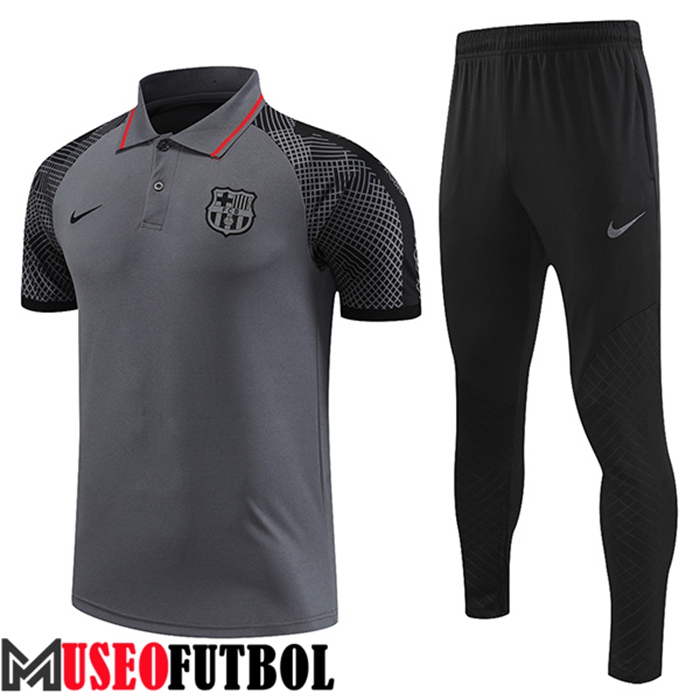 Camiseta Polo FC Barcelona Gris Oscuro 2022/2023