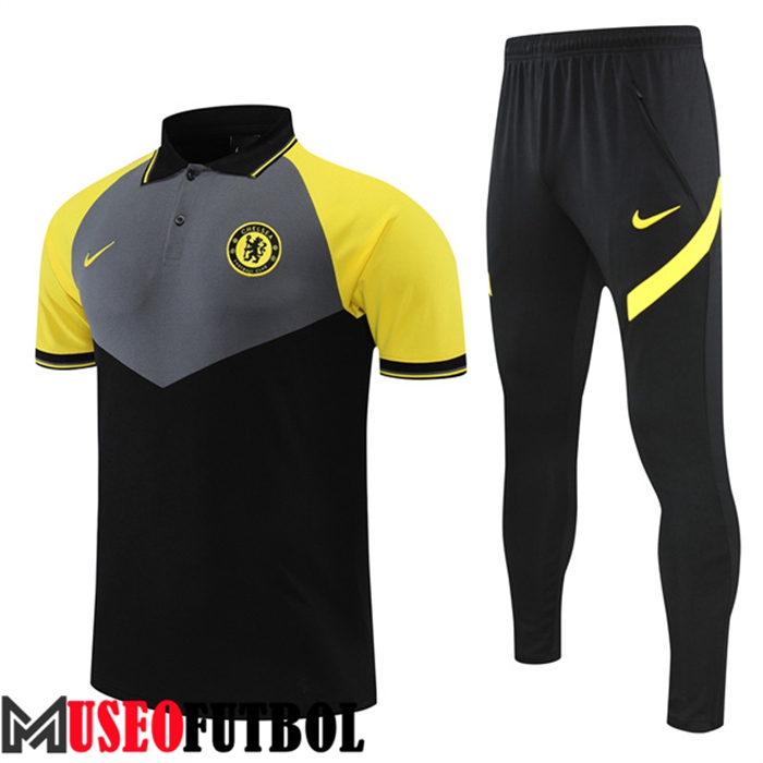 Camiseta Polo FC Chelsea Negro/Amarillo 2022/2023