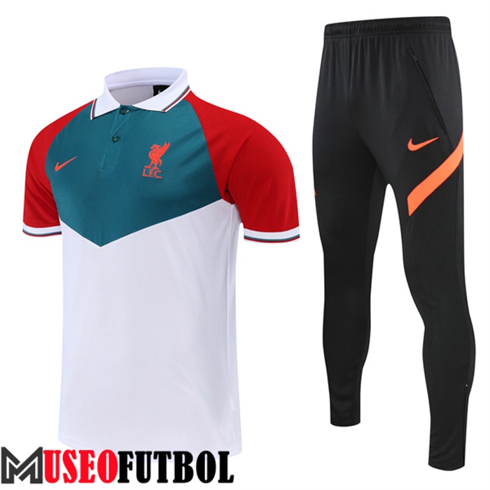 Camiseta Polo FC Liverpool Blanco/Rojo 2022/2023