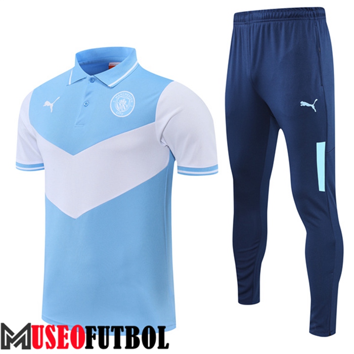 Camiseta Polo Manchester City Azul 2022/2023