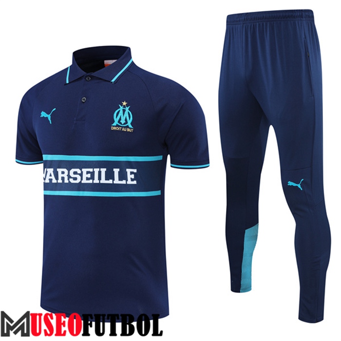 Camiseta Polo Marsella OM Azul Marin 2022/2023