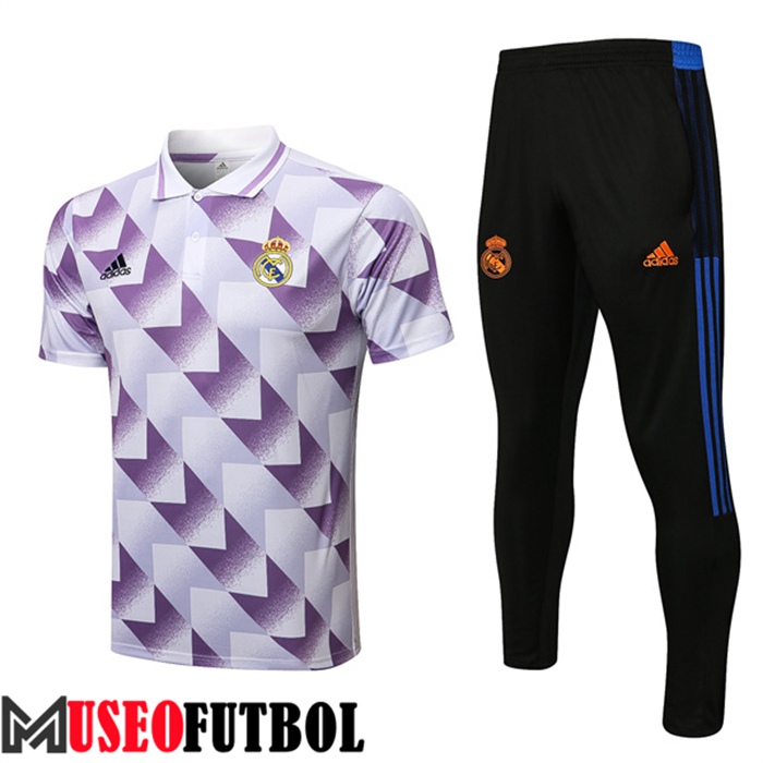 Camiseta Polo Real Madrid Blanco/Púrpura 2022/2023