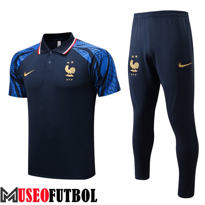 Camiseta Polo Francia Azul Marin 2022/2023