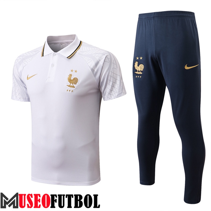 Camiseta Polo Francia Blanco 2022/2023