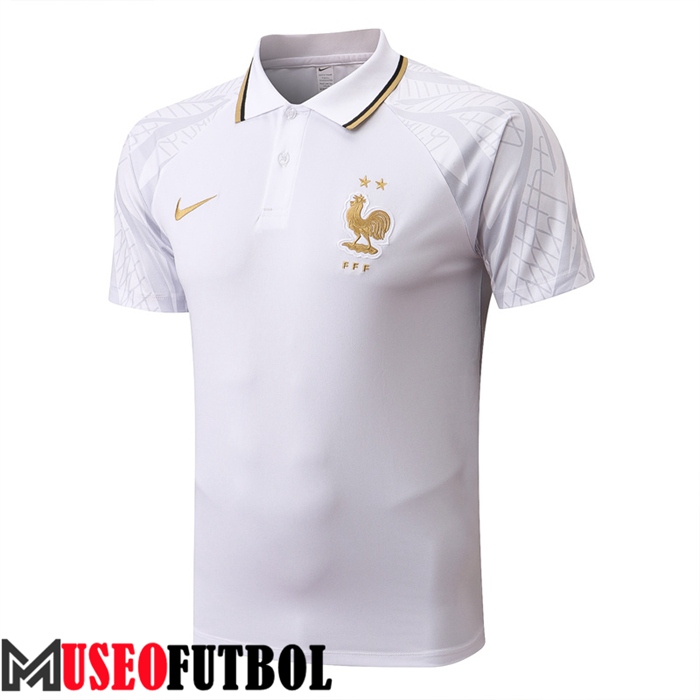 Camiseta Polo Francia Blanco 2022/2023