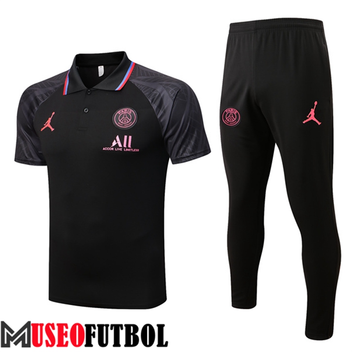 Camiseta Polo Jordan PSG Negro/Gris 2022/2023