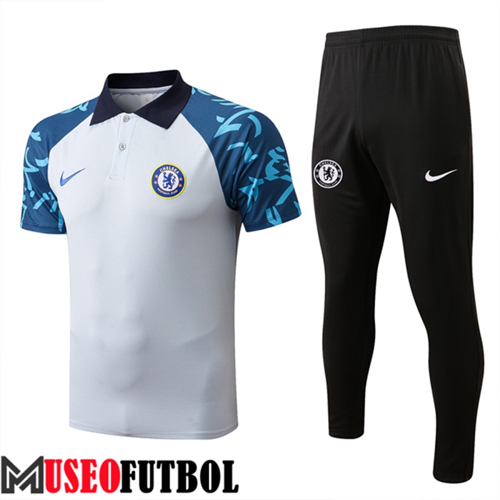 Camiseta Polo FC Chelsea Blanco/Azul 2022/2023