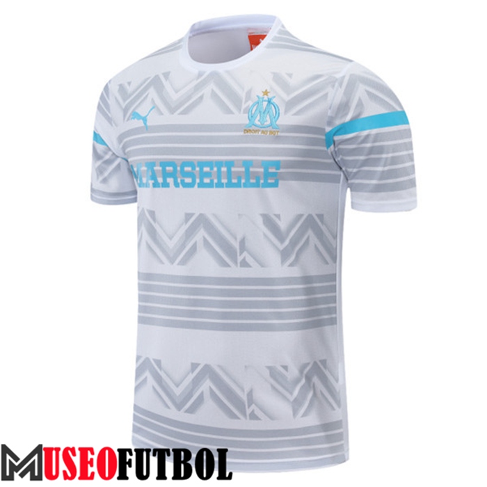 Camiseta Entrenamiento Marsella OM Blanco/Gris 2022/2023