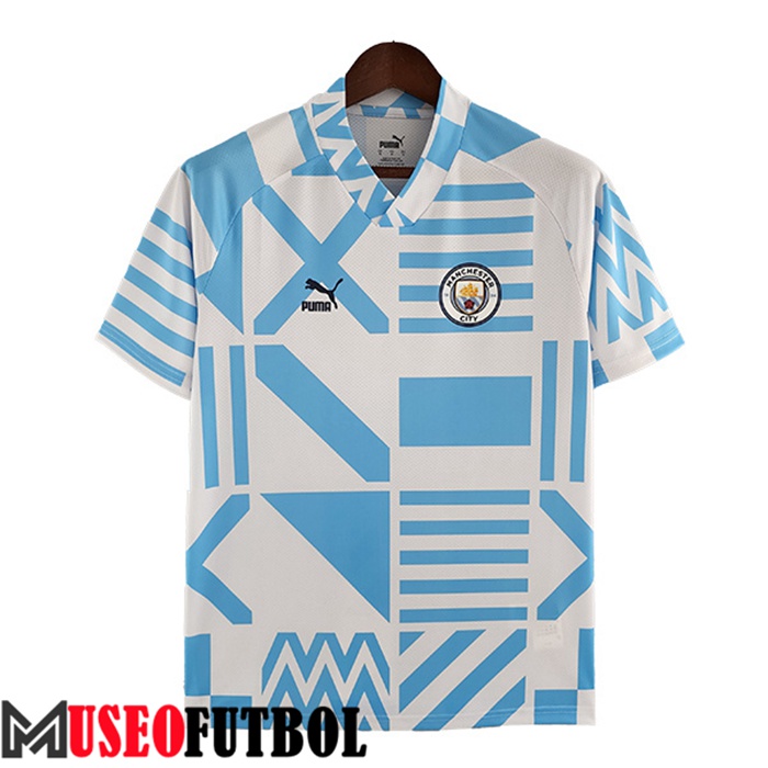 Camiseta Entrenamiento Manchester City Blanco/Azul 2022/2023