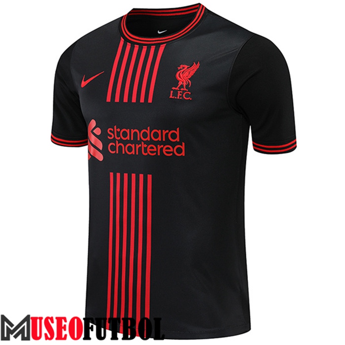 Camiseta Entrenamiento FC Liverpool Negro/Rojo 2022/2023