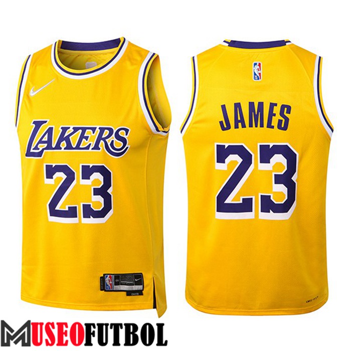 Camiseta Los Angeles Lakers (JAMES #23) Amarillo