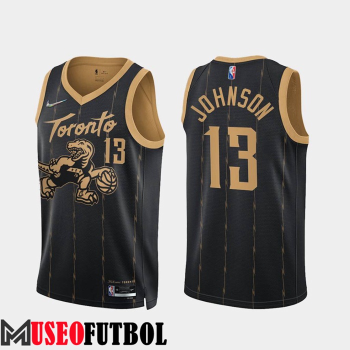 Camiseta Toronto Raptors (JOHNSON #13) Negro