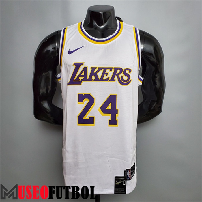 Camiseta Los Angeles Lakers (Bryant #24) Blanco Escote redondo