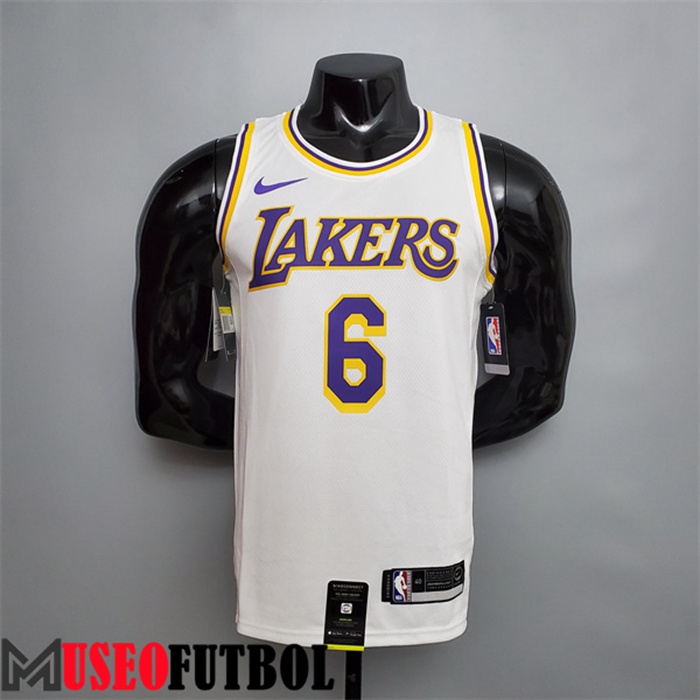 Camiseta Los Angeles Lakers (James #6) Blanco Escote redondo