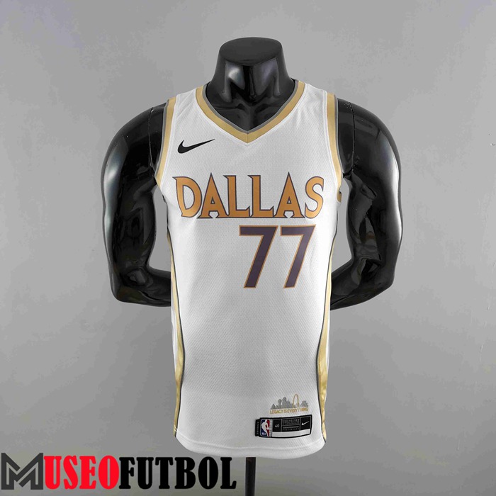 Camiseta Dallas Mavericks (DONCIC #77) 2020 Blanco City Edition