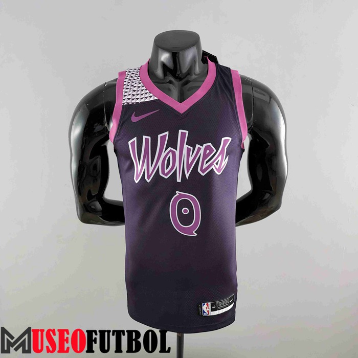 Camiseta Minnesota Timberwolves (RUSSELL #0) Negro/Púrpura