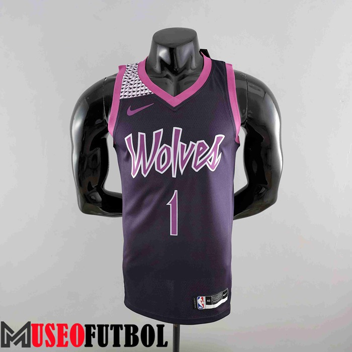 Camiseta Minnesota Timberwolves (EOWAROS #1) Negro/Púrpura