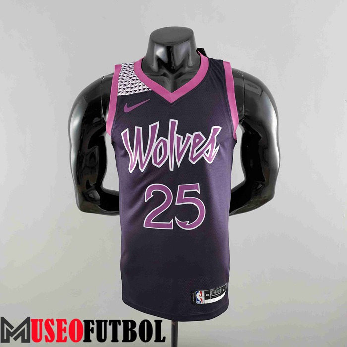 Camiseta Minnesota Timberwolves (Rosa #25) Negro/Púrpura