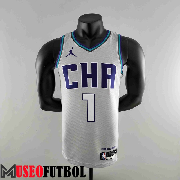 Camiseta Charlotte Hornets (BALL #1) 2019 Gris