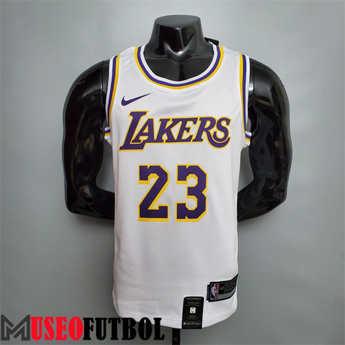 Camiseta Los Angeles Lakers (James #23) Blanco Escote redondo