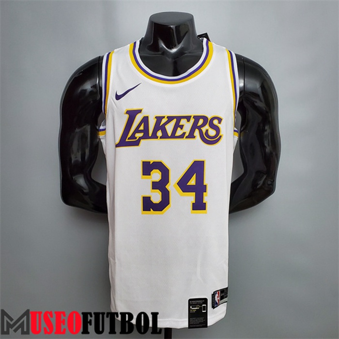 Camiseta Los Angeles Lakers (O'Neal #34) Blanco Escote redondo