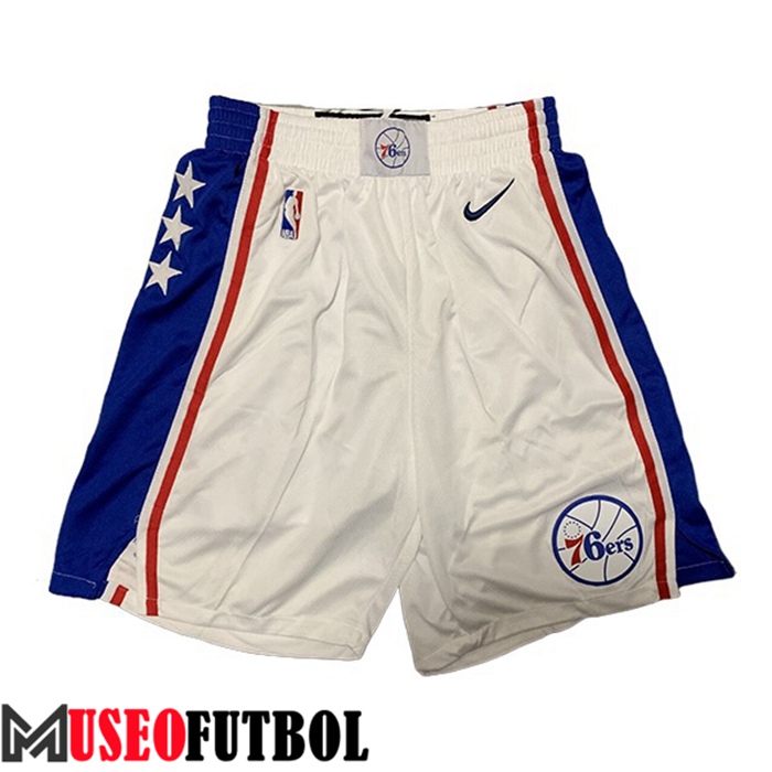 Cortos NBA Philadelphia 76ers Blanco