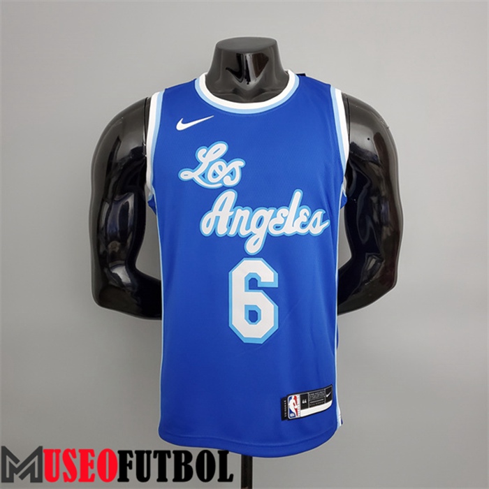 Camiseta Los Angeles Lakers (James #6) Azul Latin Night (High Head)