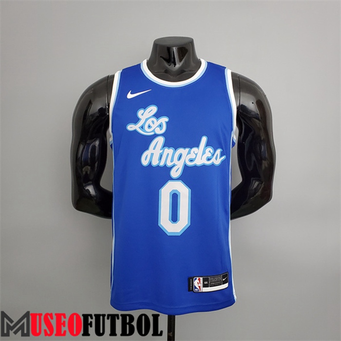 Camiseta Los Angeles Lakers (Westbrook #0) Azul Latin Night (High Head)