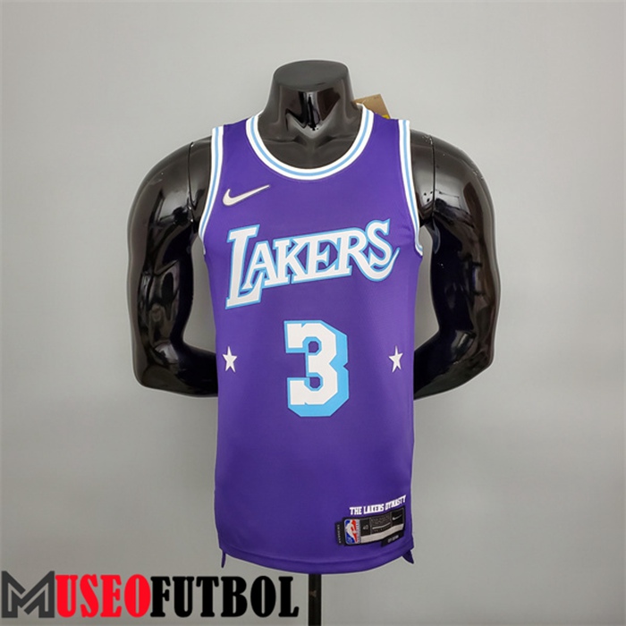 Camiseta Los Angeles Lakers (Davis #3) Púrpura 75 Aniversario City Edition