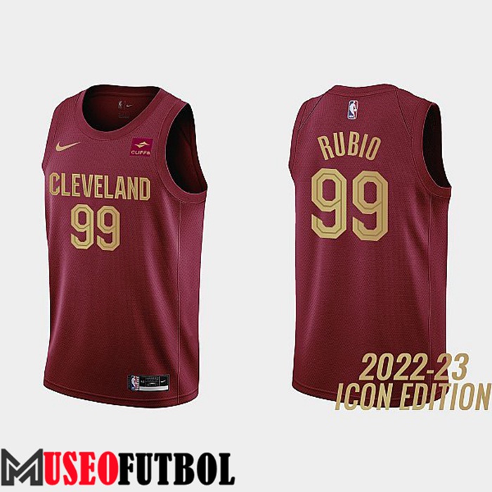 Camiseta Cleveland Cavaliers (RUBIO #99) 2022/23 Rojo Oscuro