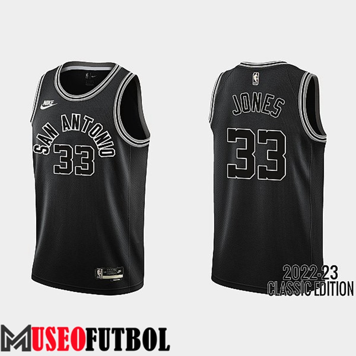 Camiseta San Antonio Spurs (JONES #33) 2022/23 Negro