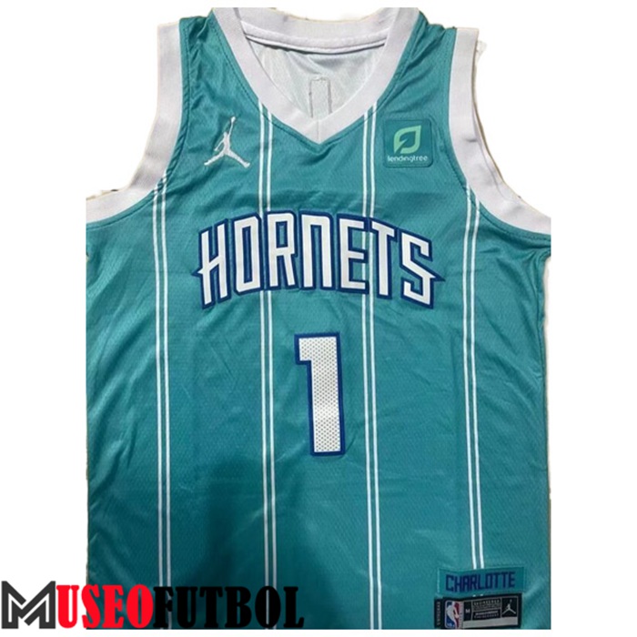 Camiseta Charlotte Hornets (BALL #1) 2022/23 Azul Claro