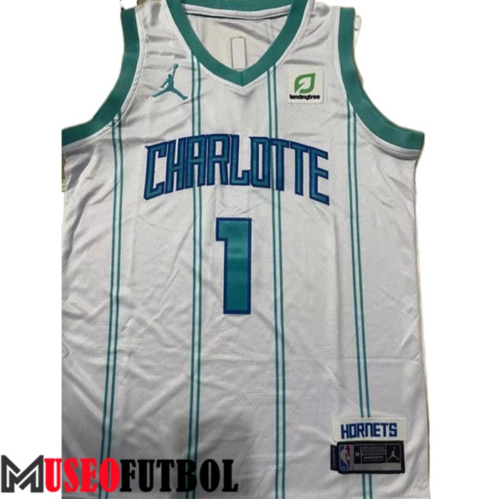 Camiseta Charlotte Hornets (BALL #1) 2022/23 Blanco