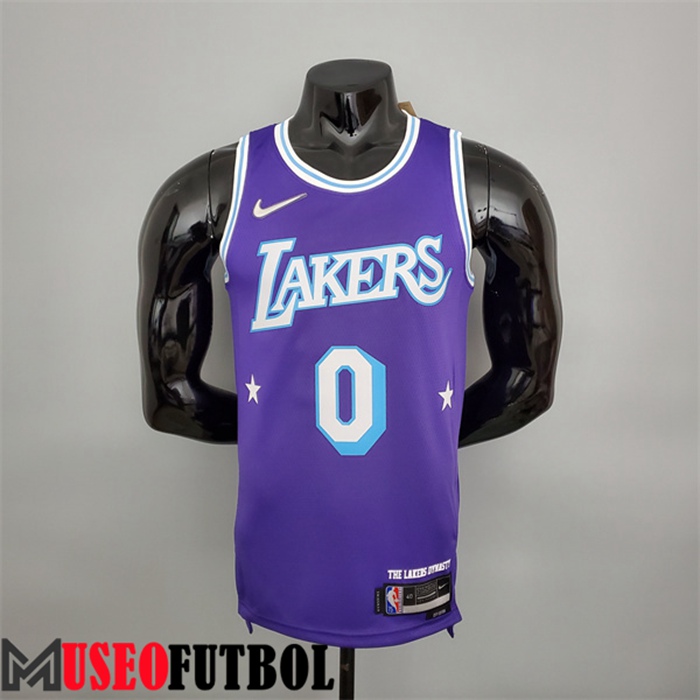 Camiseta Los Angeles Lakers (Westbrook #0) Púrpura 75 Aniversario City Edition