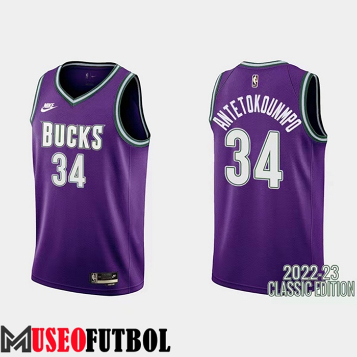 Camiseta Brooklyn Nets (ANTETOKOUNMPO #34) 2022/23 Púrpura