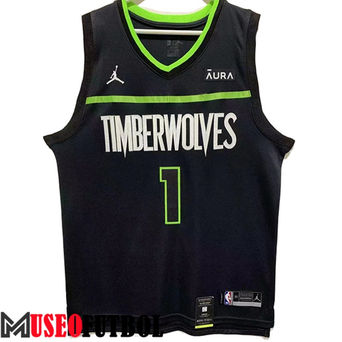 Camiseta Minnesota Timberwolves (EDWARDS #1) 2022/23 Negro