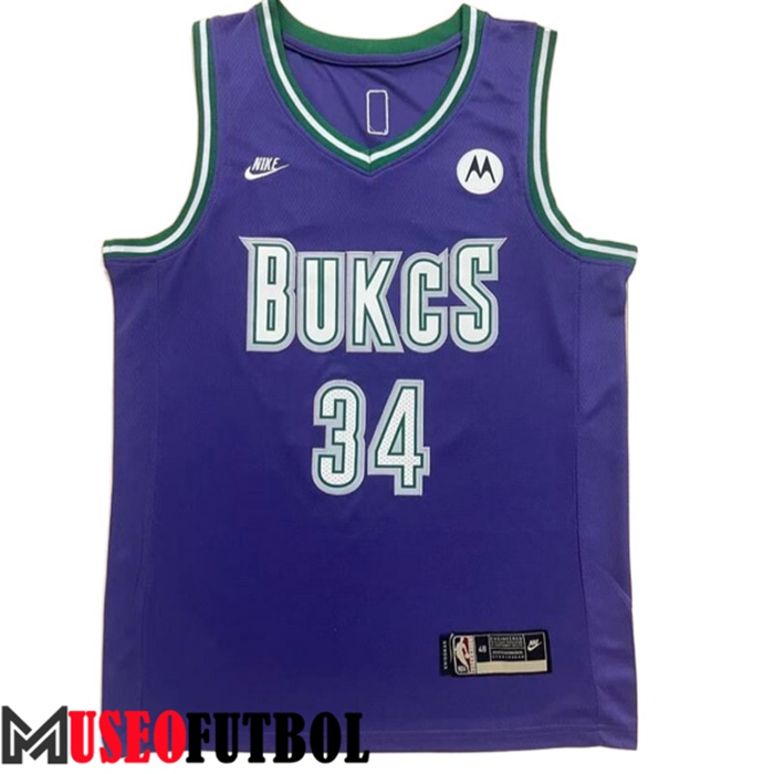 Camiseta Milwaukee Bucks (ANTETOKOUNMPO #34) 2022/23 Púrpura