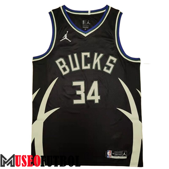 Camiseta Milwaukee Bucks (ANTETOKOUNMPO #34) 2022/23 Negro