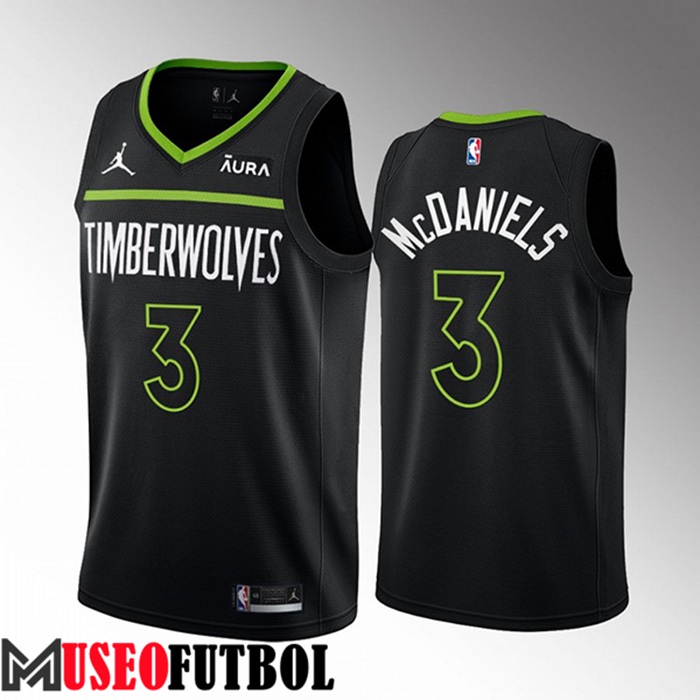 Camiseta Minnesota Timberwolves (McDANIELS #3) 2022/23 Negro