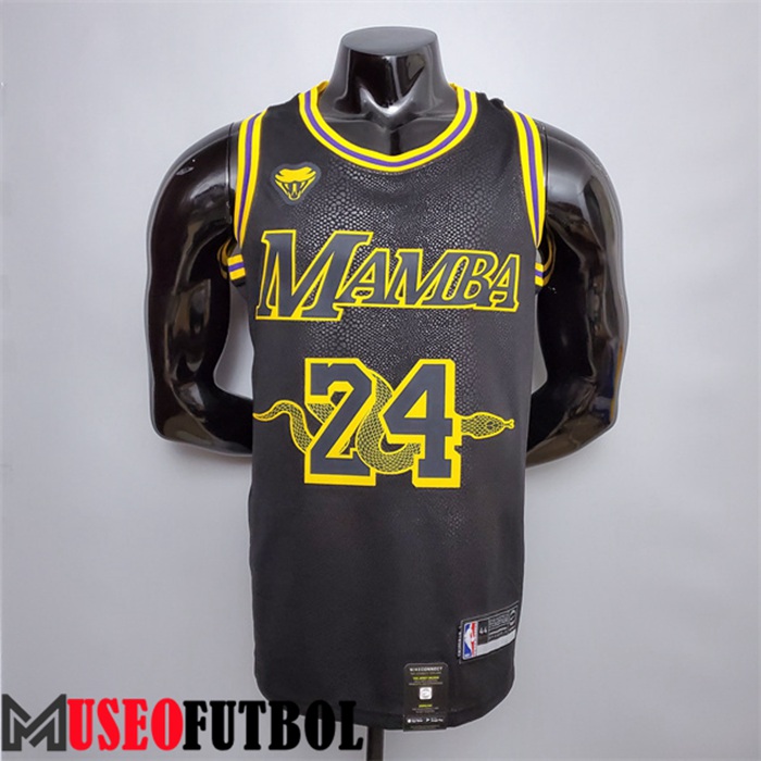 Camiseta Los Angeles Lakers (Bryant #24) Negro/Amarillo