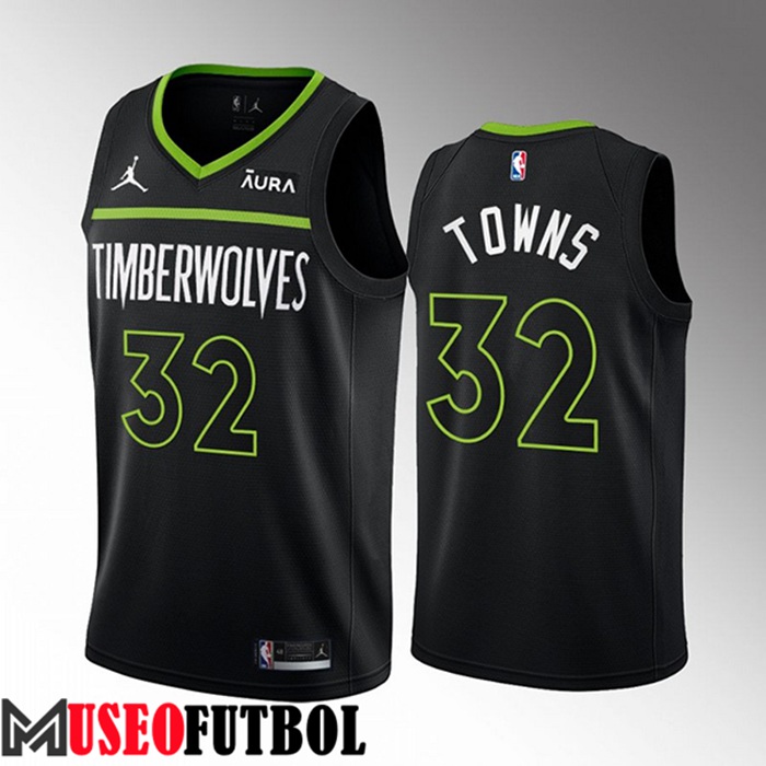 Camiseta Minnesota Timberwolves (TOWNS #32) 2022/23 Negro