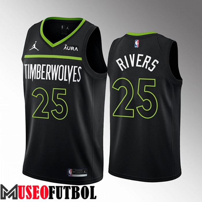 Camiseta Minnesota Timberwolves (RIVERS #25) 2022/23 Negro