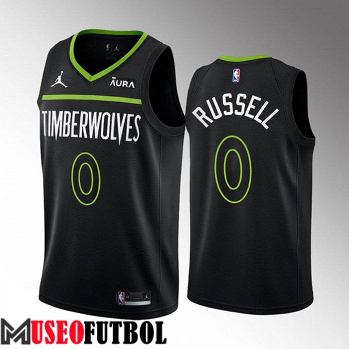 Camiseta Minnesota Timberwolves (RUSSELL #0) 2022/23 Negro