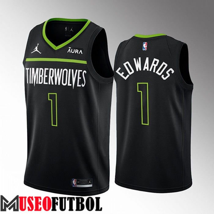 Camiseta Minnesota Timberwolves (EDWARDS #1) 2022/23 Negro