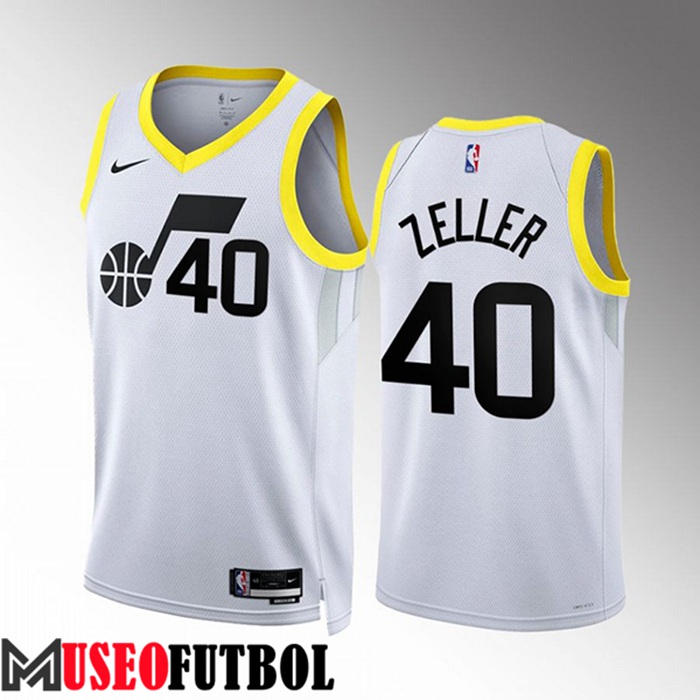 Camiseta Utah Jazz (ZELLER #40) 2022/23 Blanco