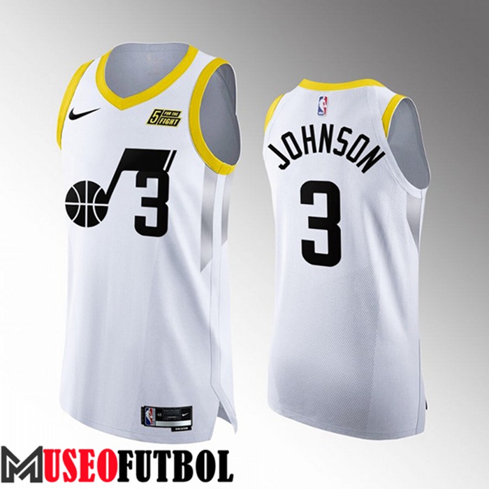 Camiseta Utah Jazz (JOHNSON #3) 2022/23 Blanco