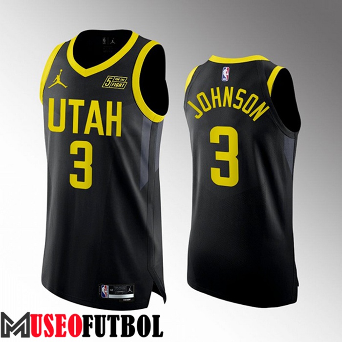 Camiseta Utah Jazz (JOHNSON #3) 2022/23 Negro