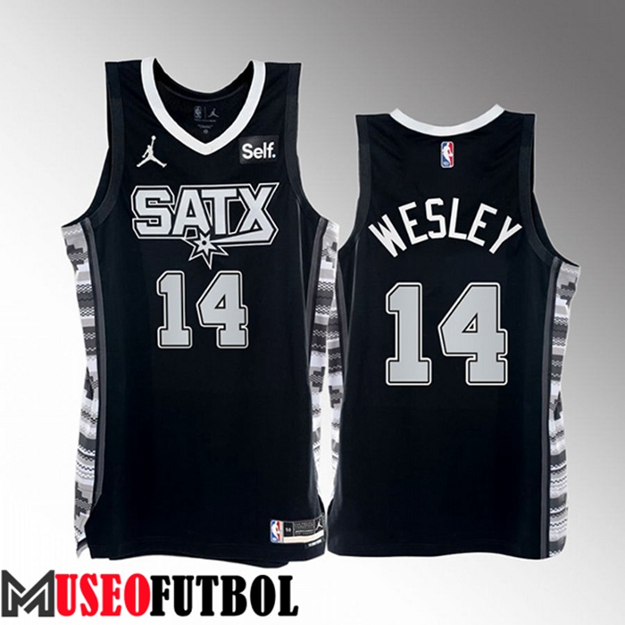 Camiseta San Antonio Spurs (WESLEY #14) 2022/23 Negro