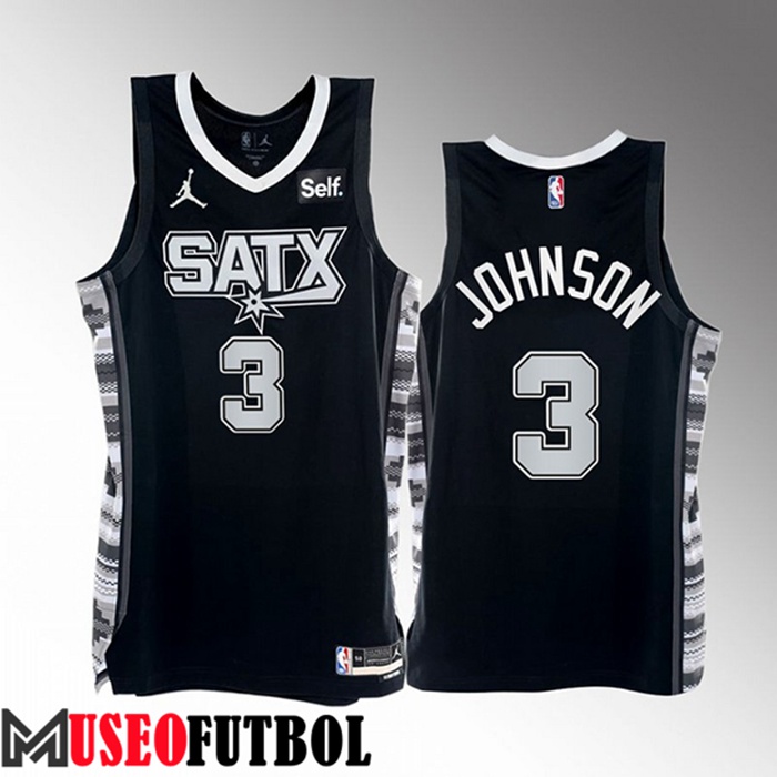 Camiseta San Antonio Spurs (JOHNSON #3) 2022/23 Negro