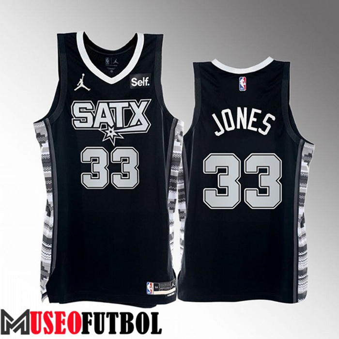 Camiseta San Antonio Spurs (JONES #33) 2022/23 Negro